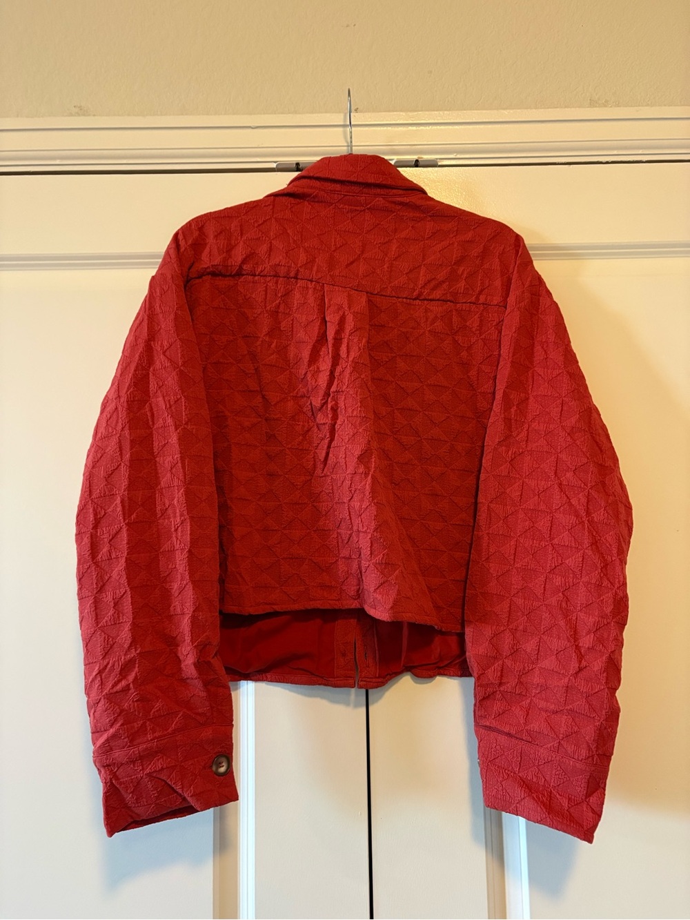 privy Red Quilted Button-Front Utility Jacket - Picture 4 of 5